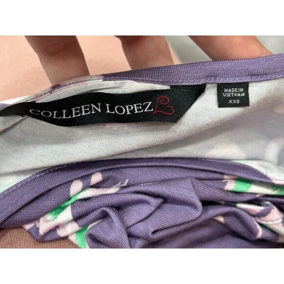 Colleen Lopez Womens Purple Abstract Wide Strap Sleeveless Maxi Dress Size XXS - Picture 8 of 9